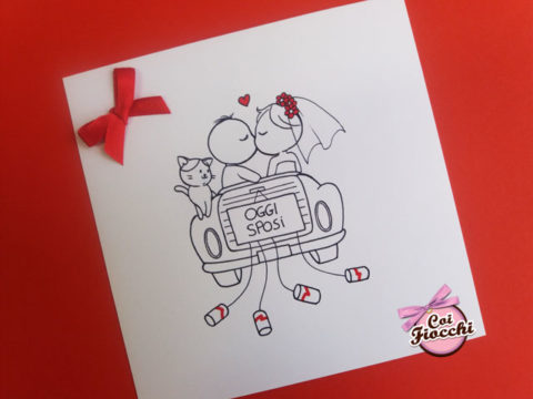 illustrazioni amore con sposini stilizzati