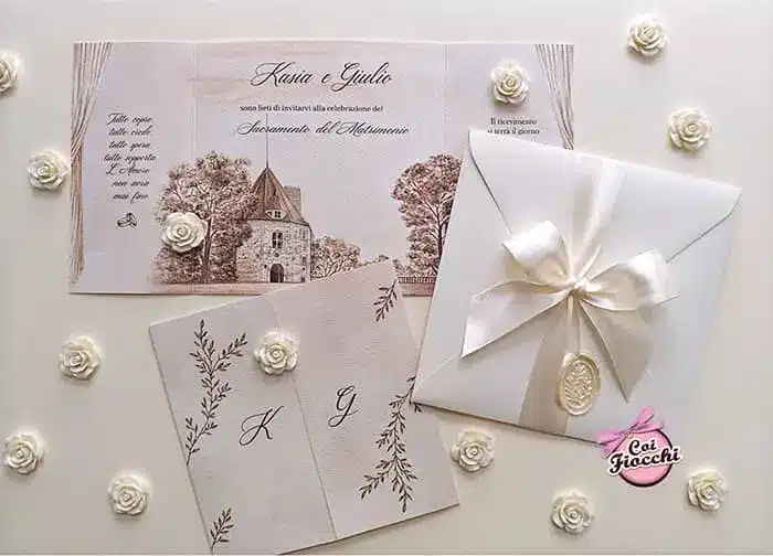 idee per matrimonio autunnale: location disegnata sull'invito