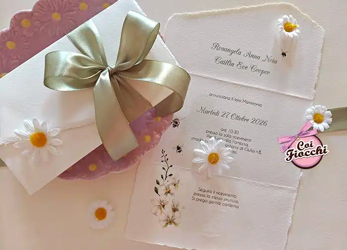 partecipazione matrimonio a tema api in carta amalfitana