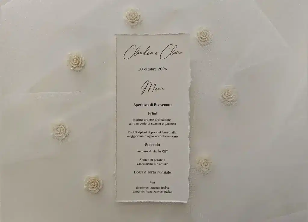 menu matrimonio semplice ed elegante