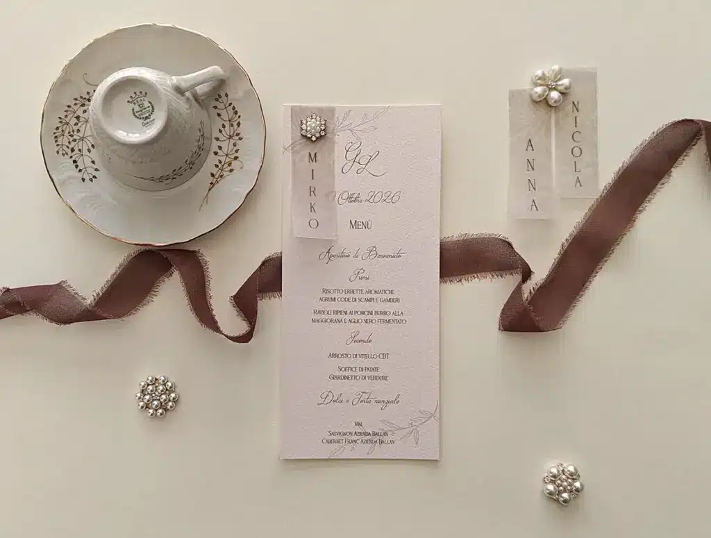 menu matrimonio tema cioccolato