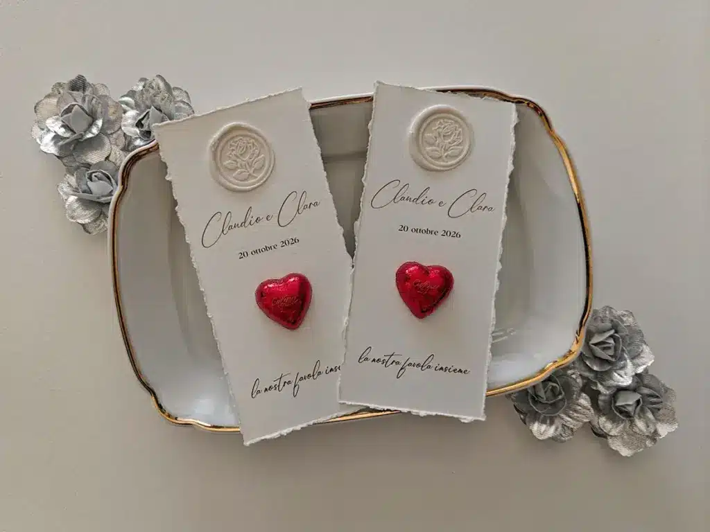 place cards con cioccolatino e ceralacca