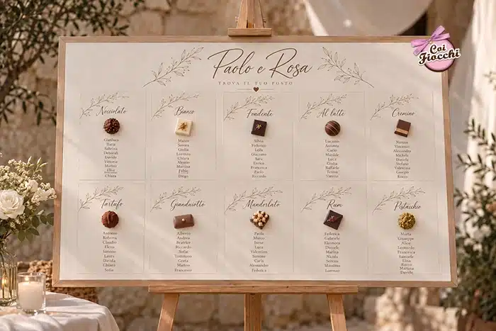 tableua mariage a tema cioccolato